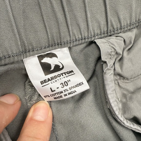 Bear Bottoms Mens Large Inseam Chino Pants Elastic Waist Tapered Gray - Picture 4 of 8